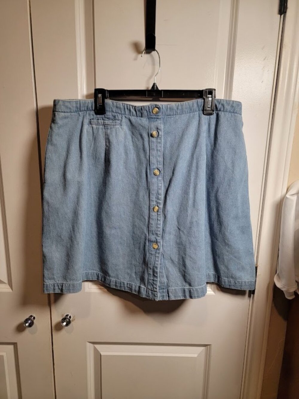 Vintage 90s Karen Scott II Denim Button Front Skirt Women’s 22W Plus Size